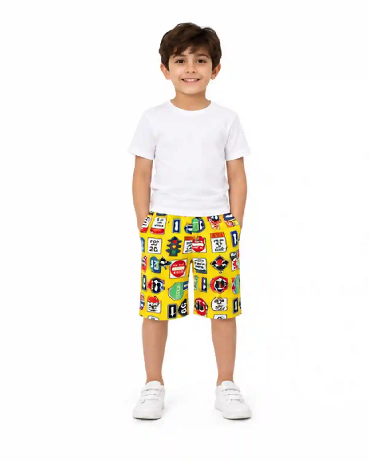 yellow-boys-comfort-shorts-front-view
